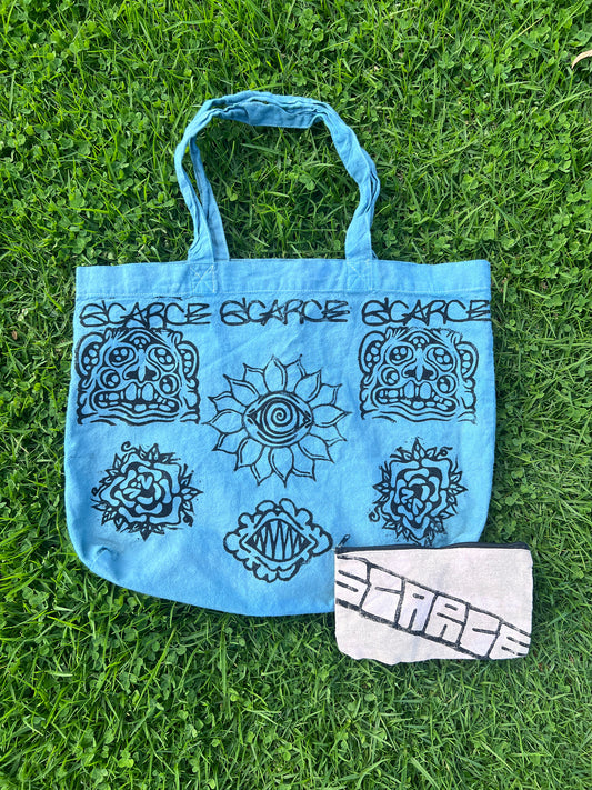 Scarce Monsters All Over Tote Bag (Hand Dyed/Printed)