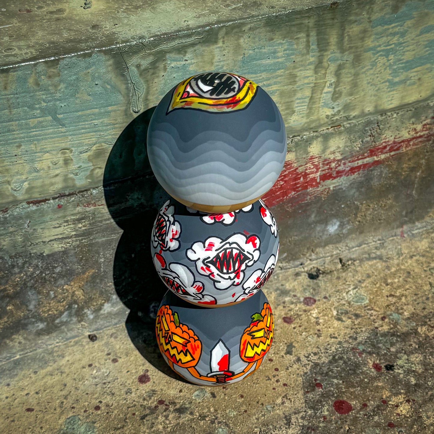 Hand-painted Halloween Tama (Zombie Cyclops)